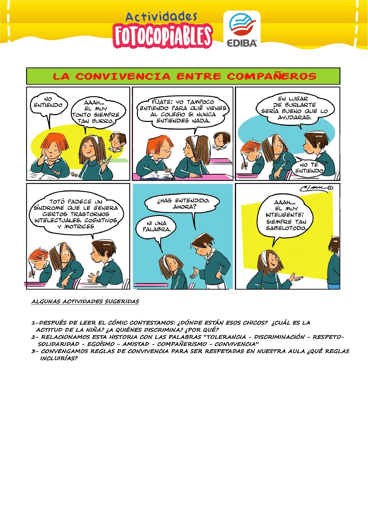 Enseñar con Cómics Nº 5 Bullying