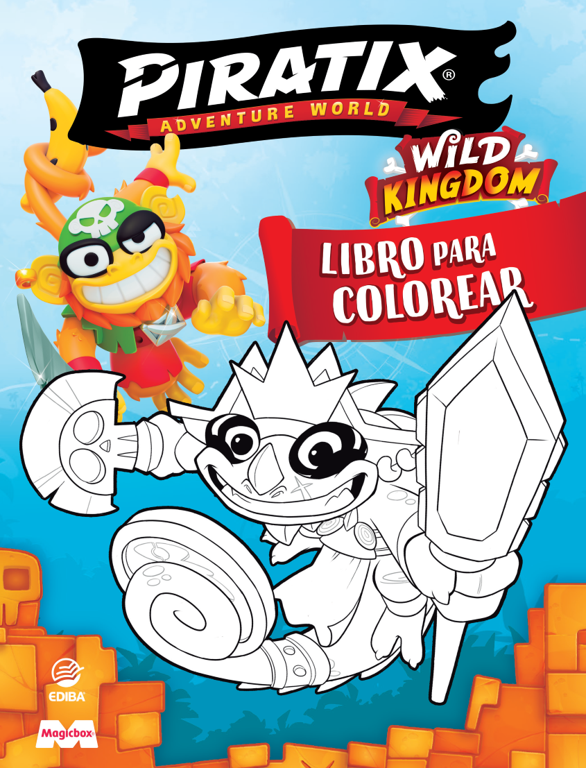 Libro Para Colorear Piratix N 1 Wild Kingdom EDIBA EUROPA libro-para-colorear-piratix-n-1-wild-kingdom-ediba-europa
