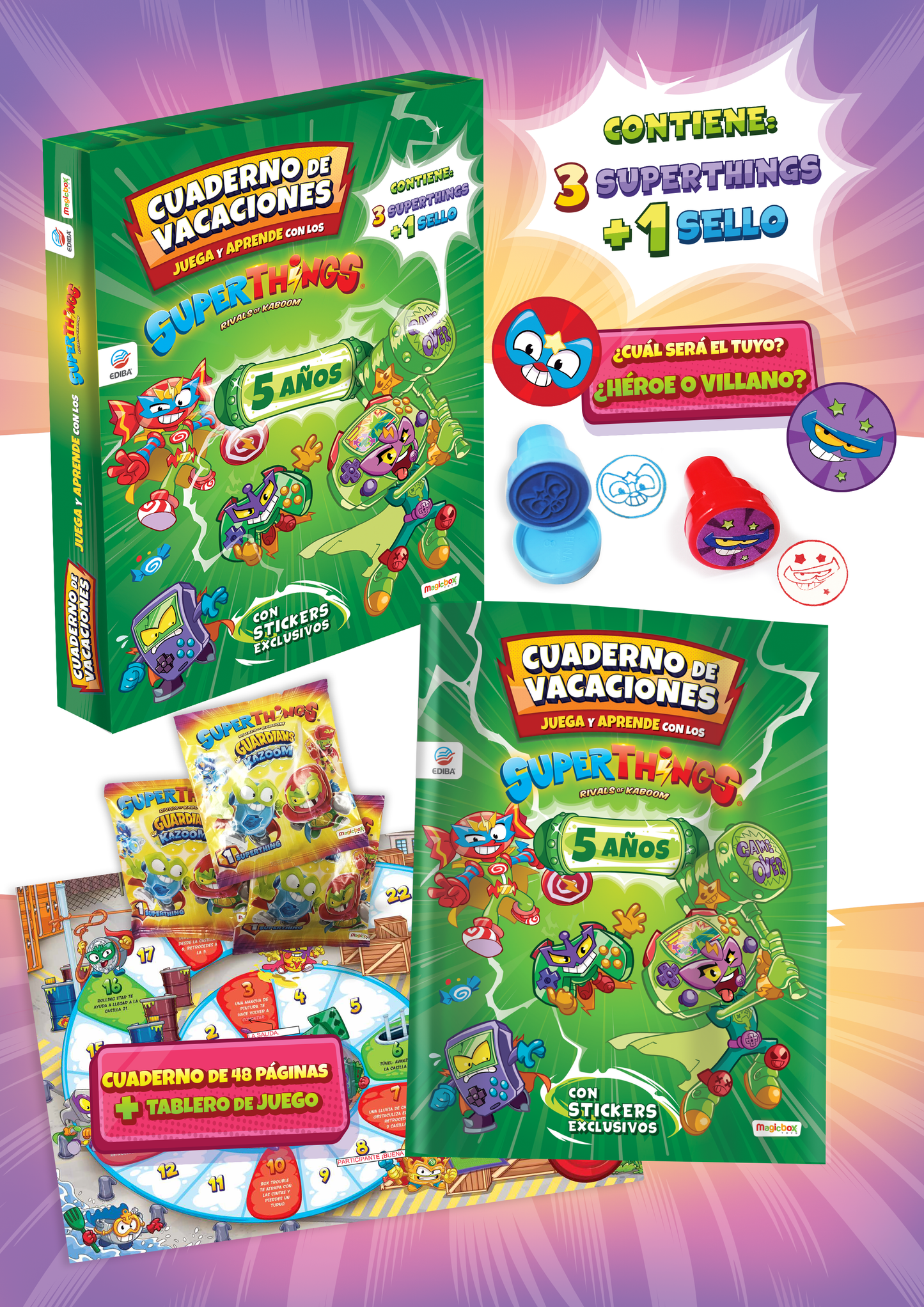 Cuaderno de Vacaciones 2022 - Juega y Aprende con los Superthings - 5 Años