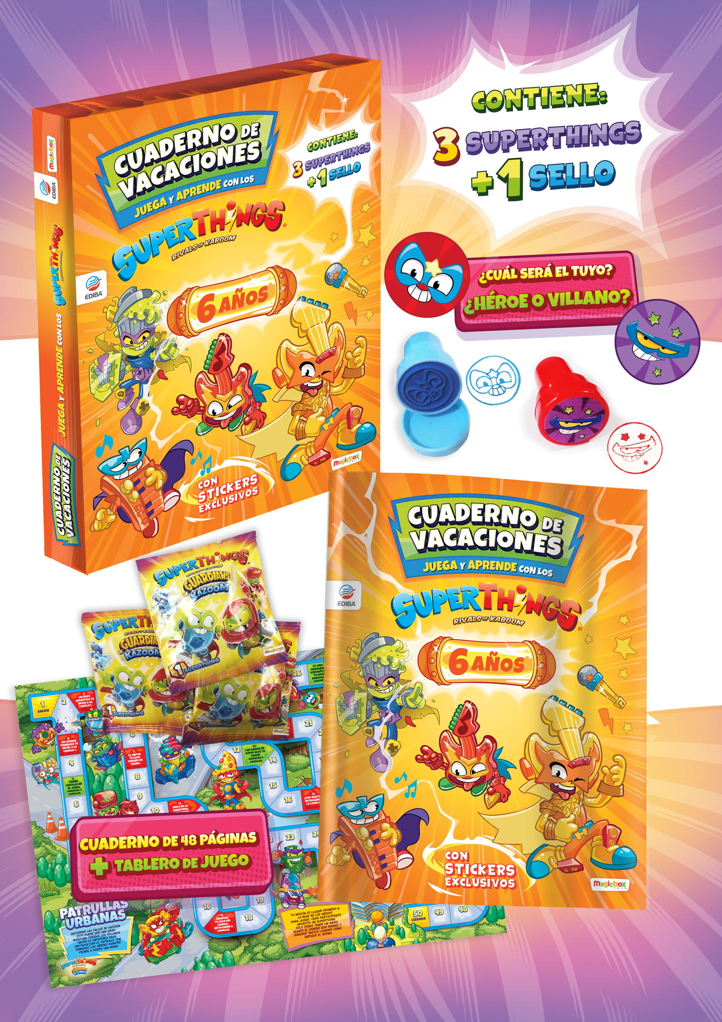 Cuaderno de Vacaciones 2022 - Juega y Aprende con los Superthings - 6 Años