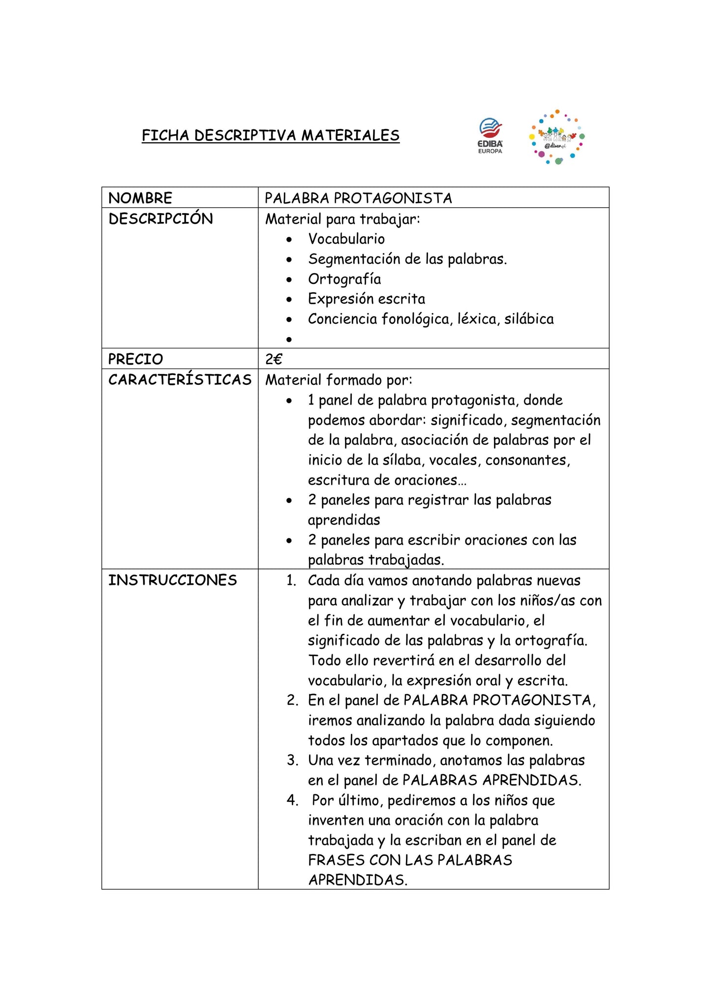 PALABRA PROTAGONISTA
