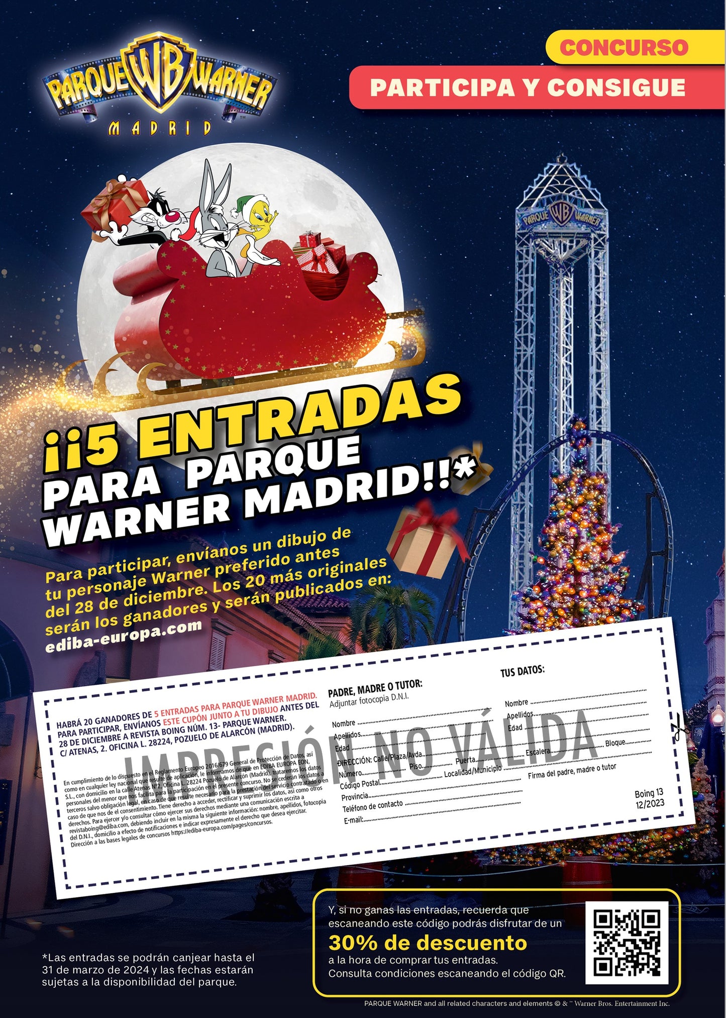 Concurso Entradas Parque Warner