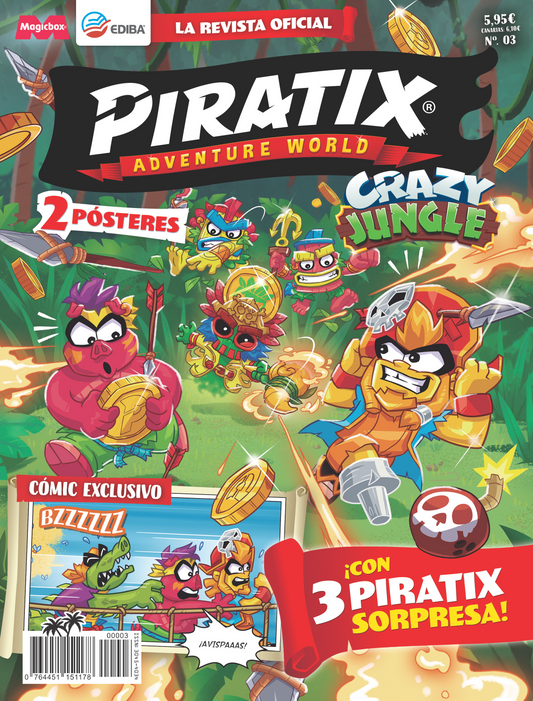 Revista Piratix Nº 3 Adventure World. Serie Crazy Jungle