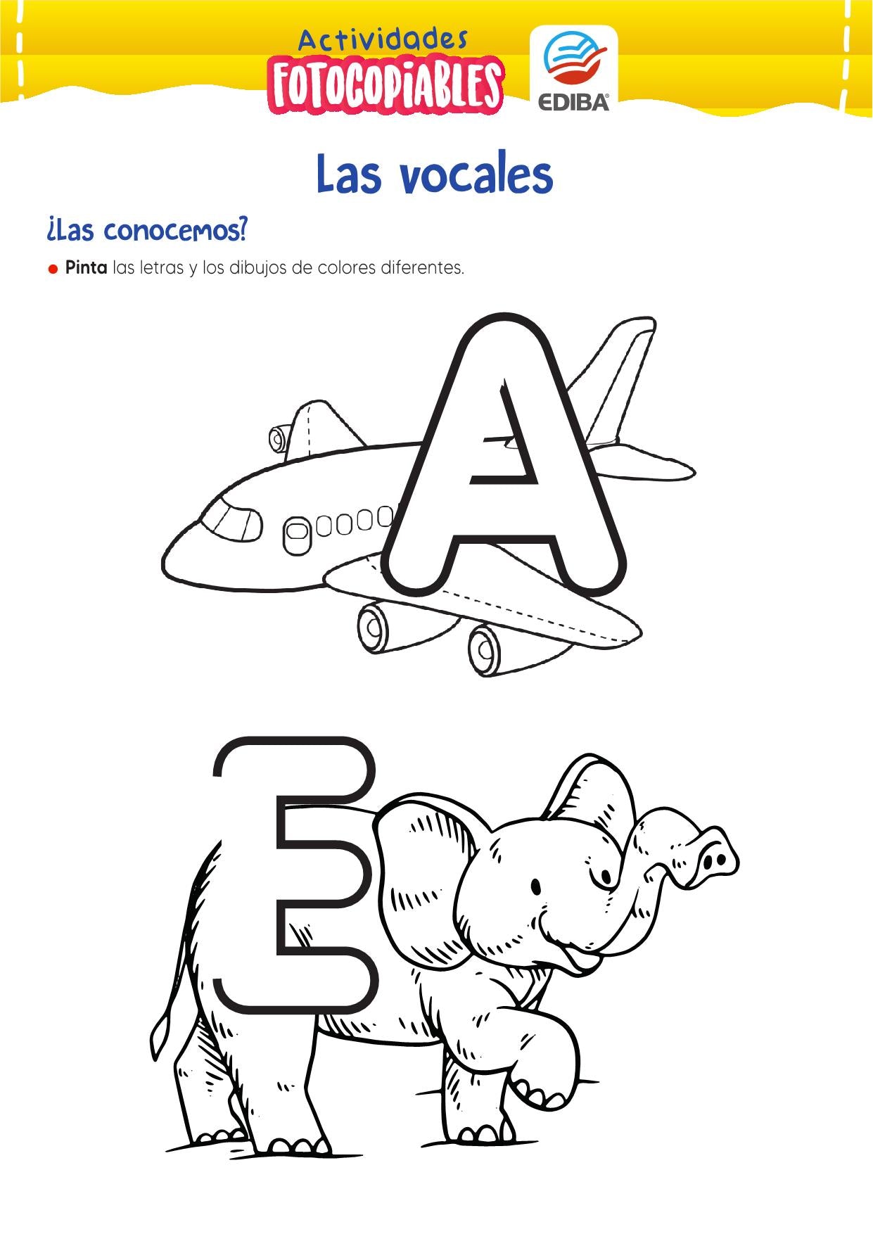 Actividades Fotocopiables: Las Vocales