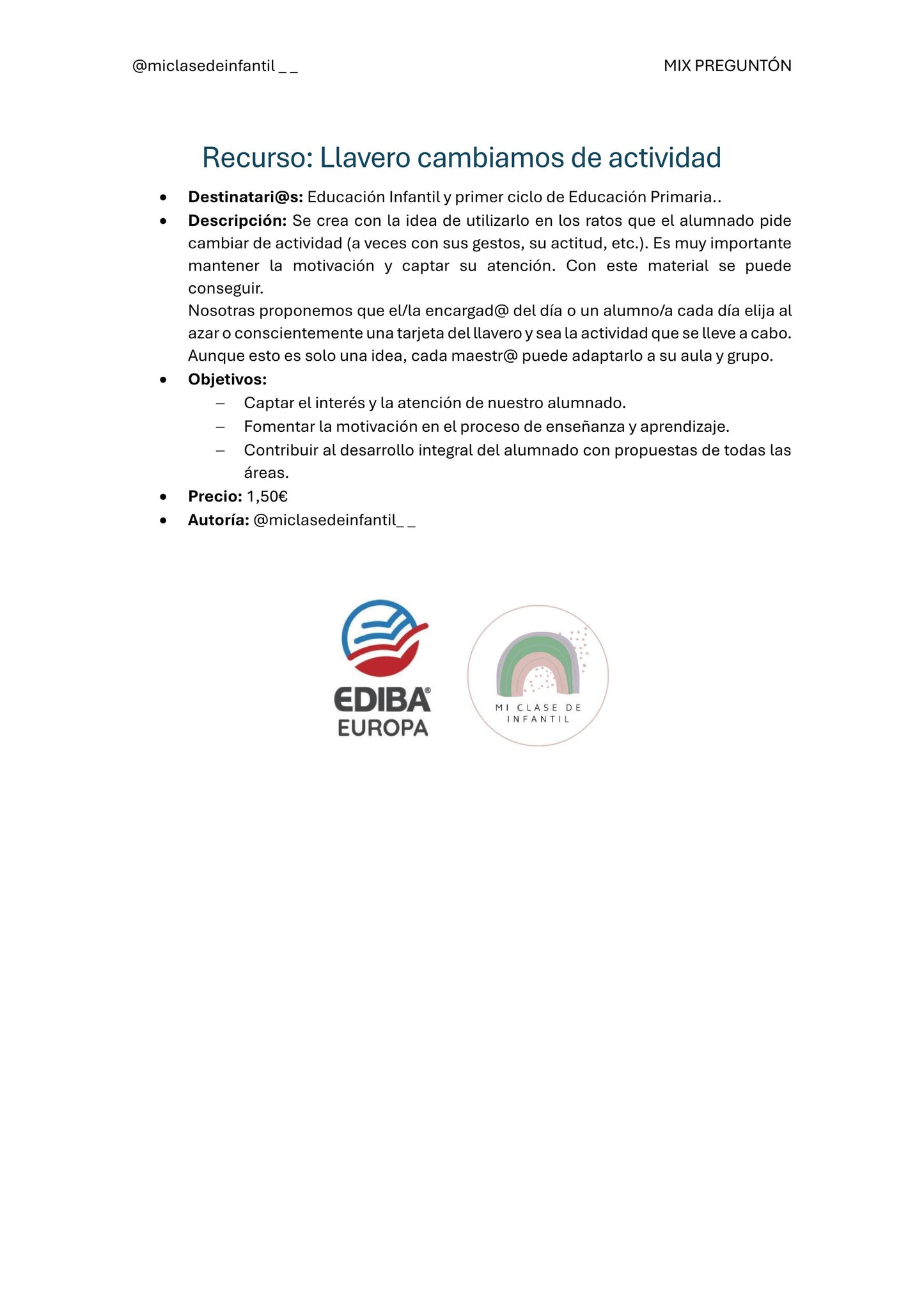 LLAVERO CAMBIAMOS DE ACTIVIDAD