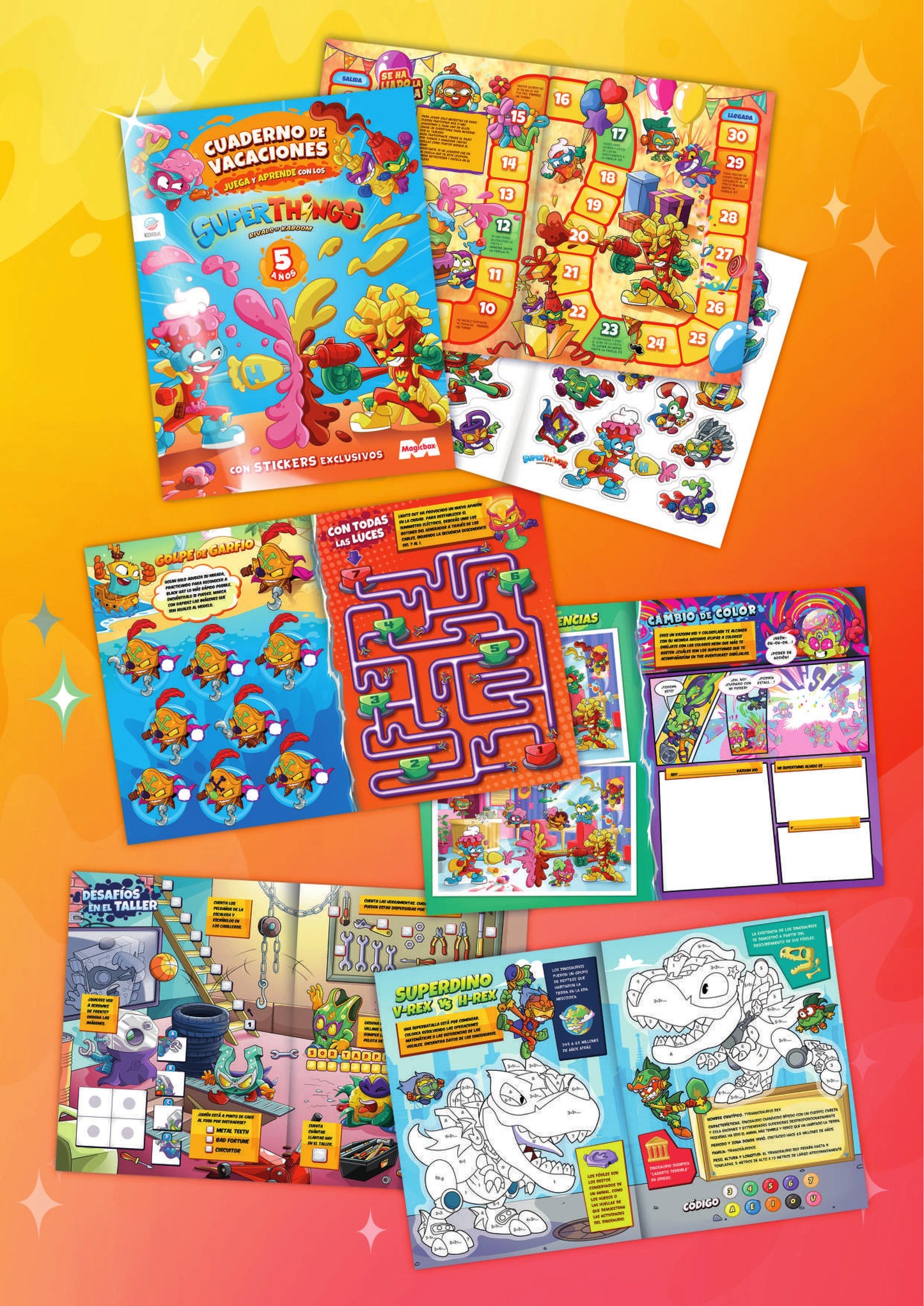 Cuaderno de Vacaciones 2024 - Juega y Aprende con los Superthings - 5 Años