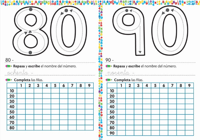 Fichas Educativas Nº 2 - Aprende los Números menores de 100