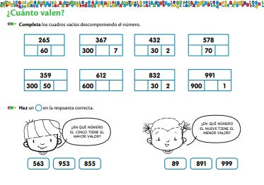 Fichas Educativas Nº 6 - Aprende los Números menores de 1.000