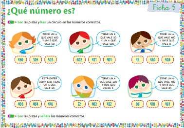 Fichas Educativas Nº 6 - Aprende los Números menores de 1.000