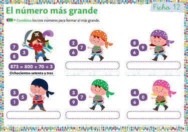 Fichas Educativas Nº 6 - Aprende los Números menores de 1.000
