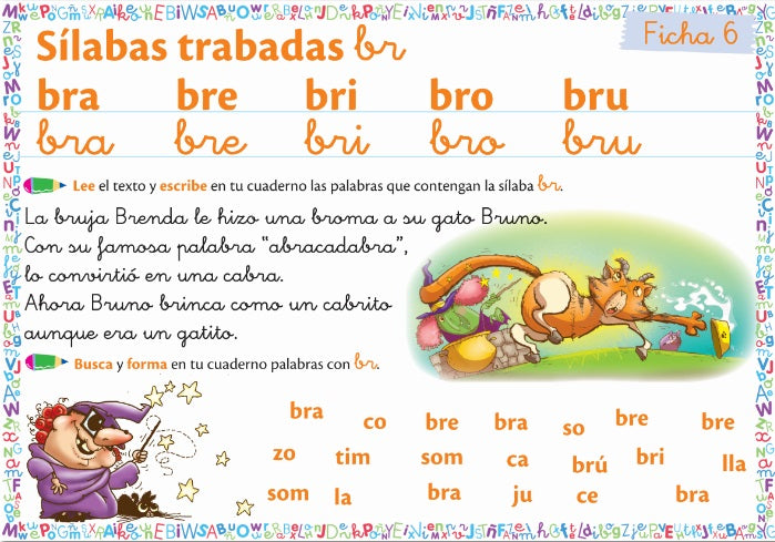 Fichas Educativas Nº 3 - Aprende las Sílabas trabadas