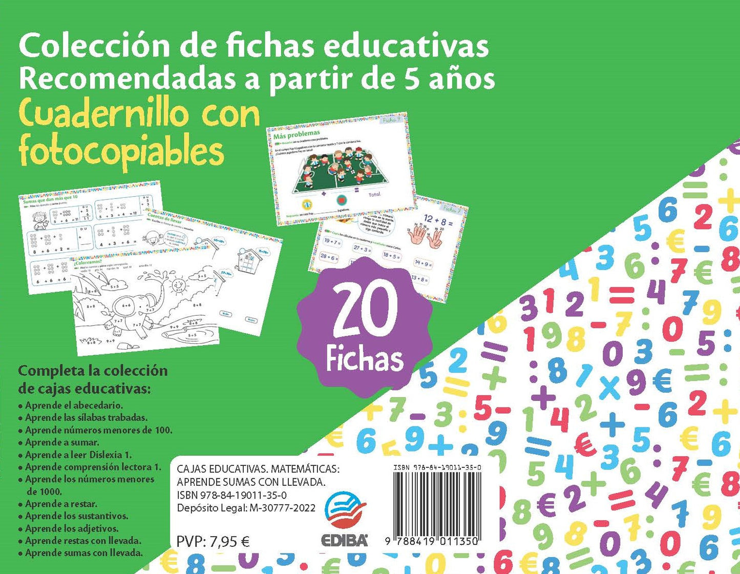 Fichas Educativas Nº 9 - Aprende Sumas con llevada