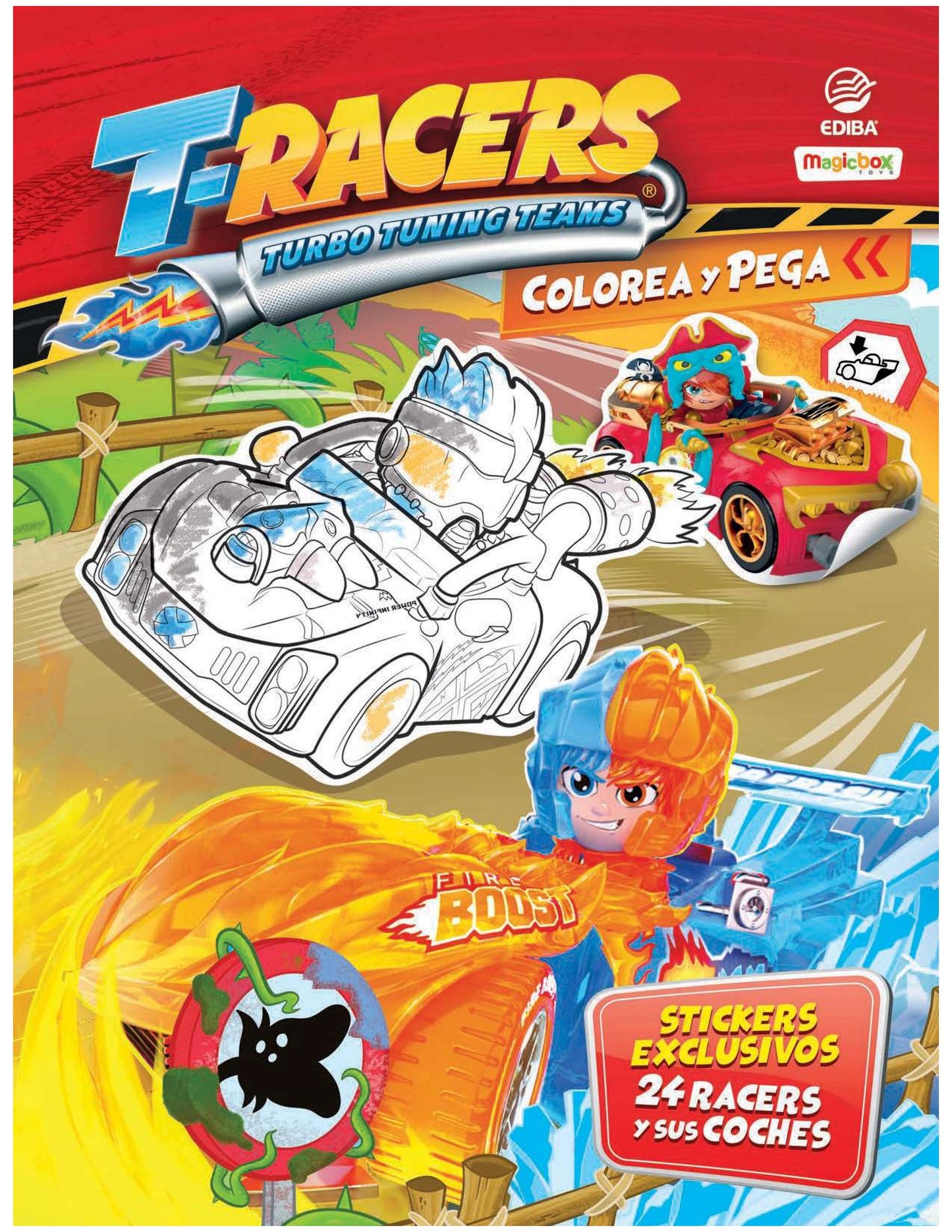 Libro Colorea y Pega T-Racers