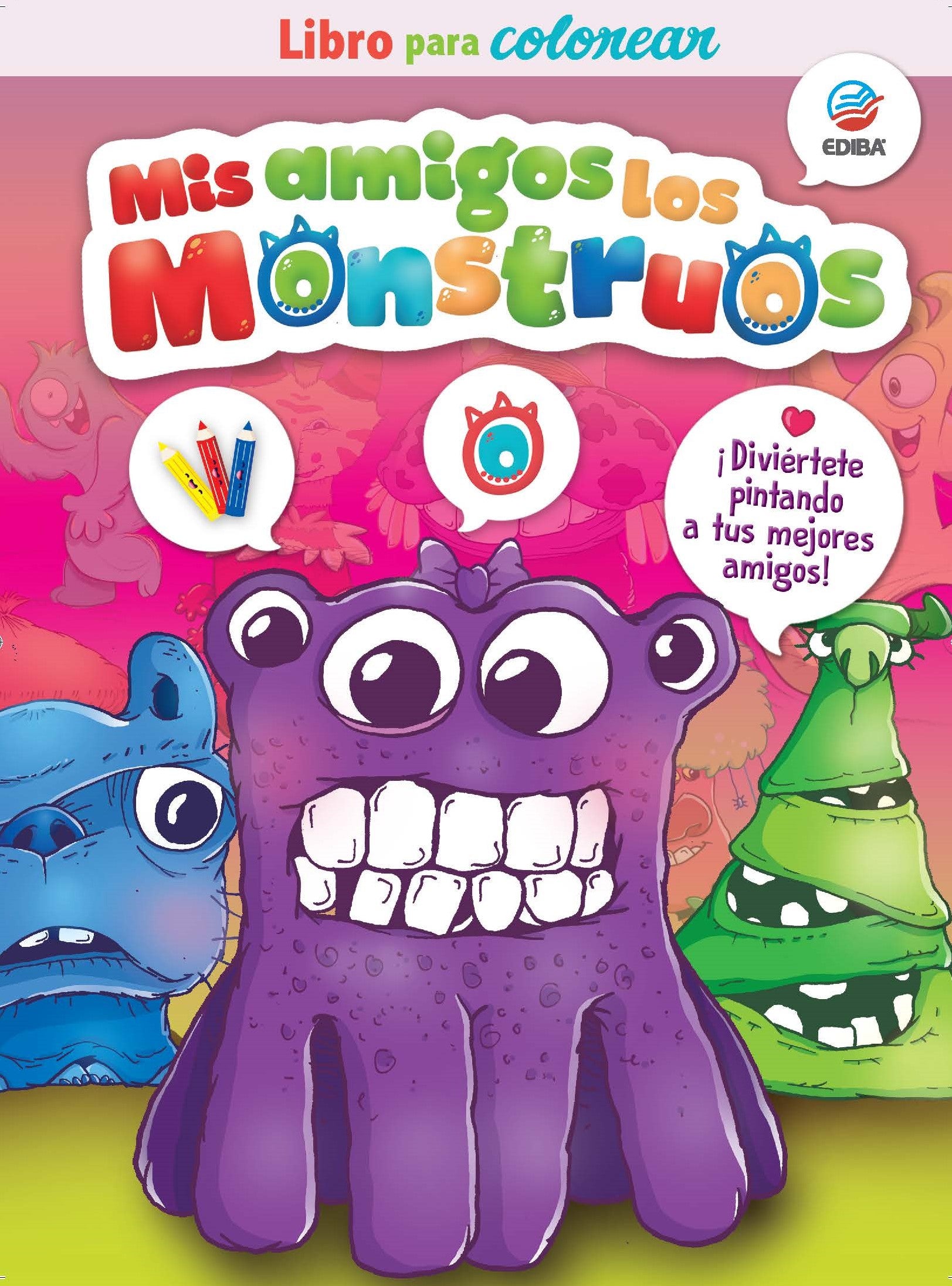 Páginas de libros para colorear para niños colección de monstruos