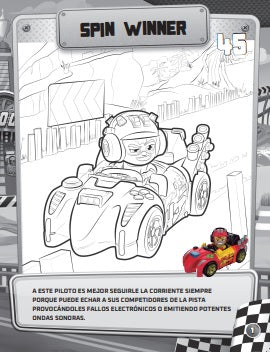 Libro Colorea y Pega T-Racers