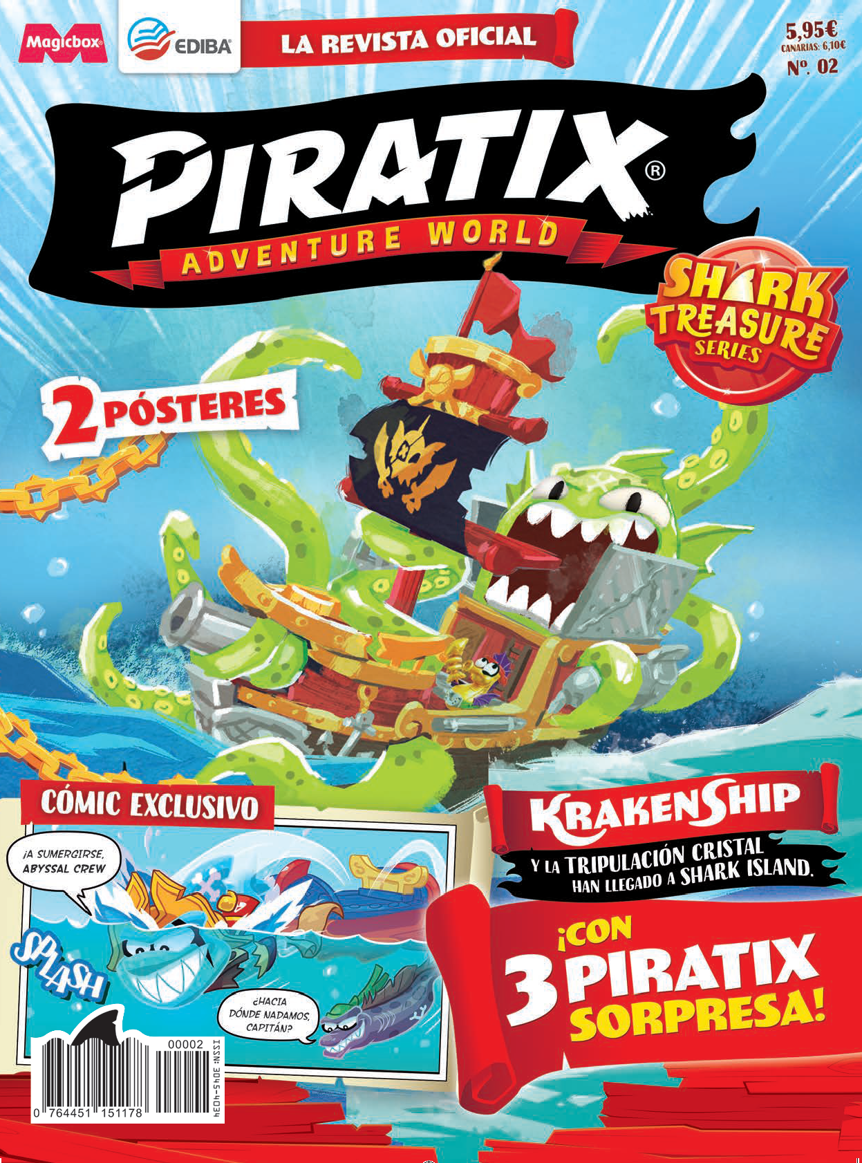 Revista Piratix Nº 2 Adventure World. Serie Shark Treasure.