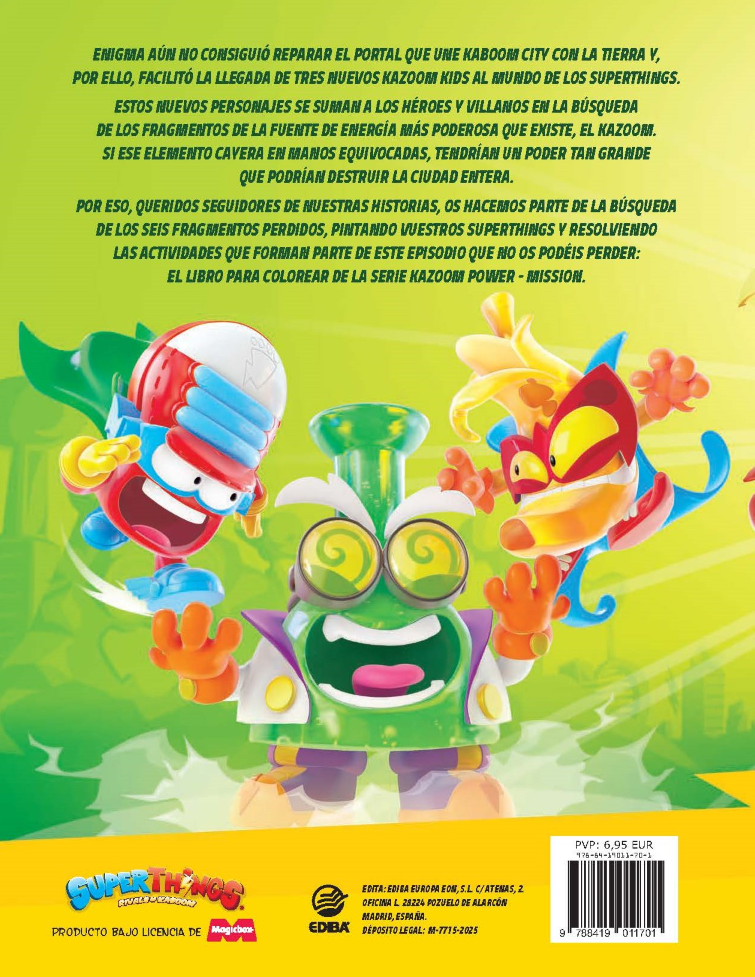 Libro para Colorear Superthings Nº 15 Kazoom Power - Mission