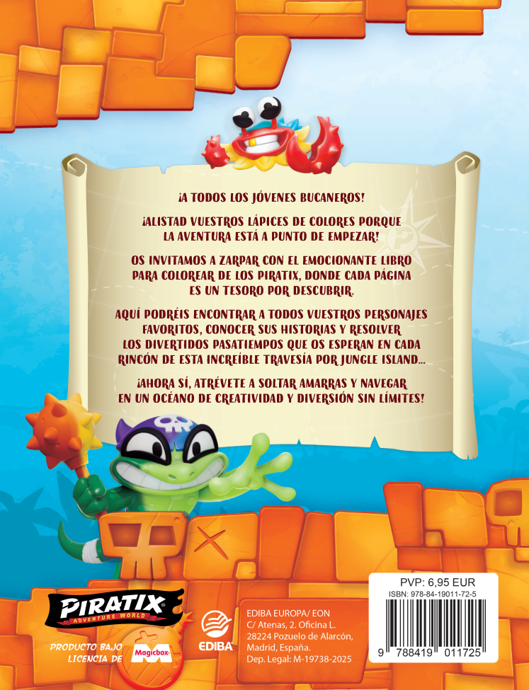 Libro para Colorear Piratix Nº 1 Wild Kingdom