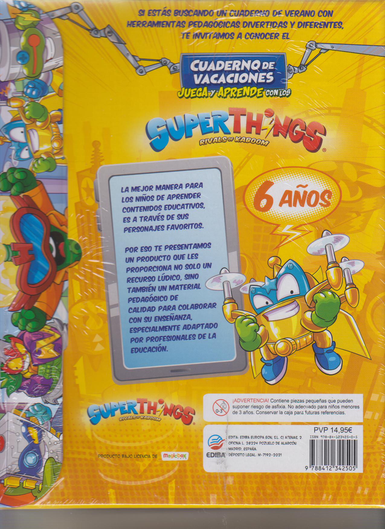 Cuaderno de Vacaciones 2021 - Juega y Aprende con los Superthings - 6 Años