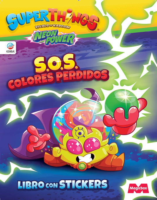 Libro con Stickers Superthings Nº 9 Serie Neon Power